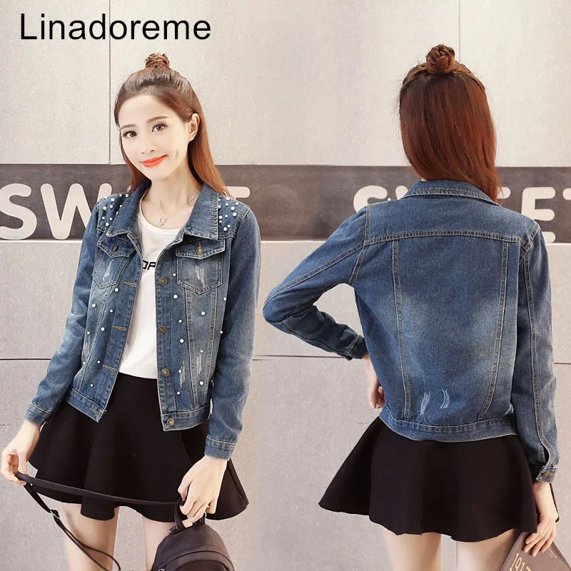 

S-5XL 2018 New Autumn Women Casual Fashion Denim Bomber Jacket Slim Fit Loose Jeans Coat Outwear Teenage Plus Size Feminino
