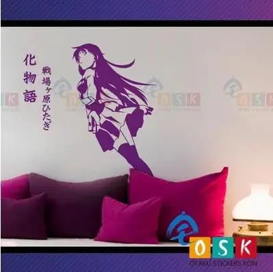 Аниме мультфильм автомобиль стикеры Monogatari серии Senjougahara Hitagi Виниловые Настенные