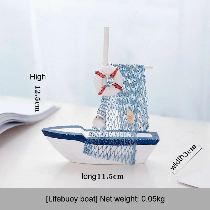 Корабль дерево личность парусник режим декор комнаты Винтаж Средиземноморский стиль Сказочный Сад изделия из смолы украшения морской мореходный - Цвет: lifebuoy