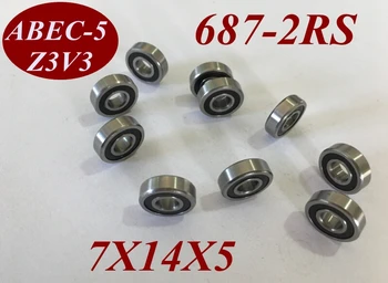 

5Pcs 687RS 687RZ 687 2RS 687-2RS 687-2RZ 7X14X5 MM 7*14*5 MM Miniature roller shaft motor deep groove Ball Bearing tools