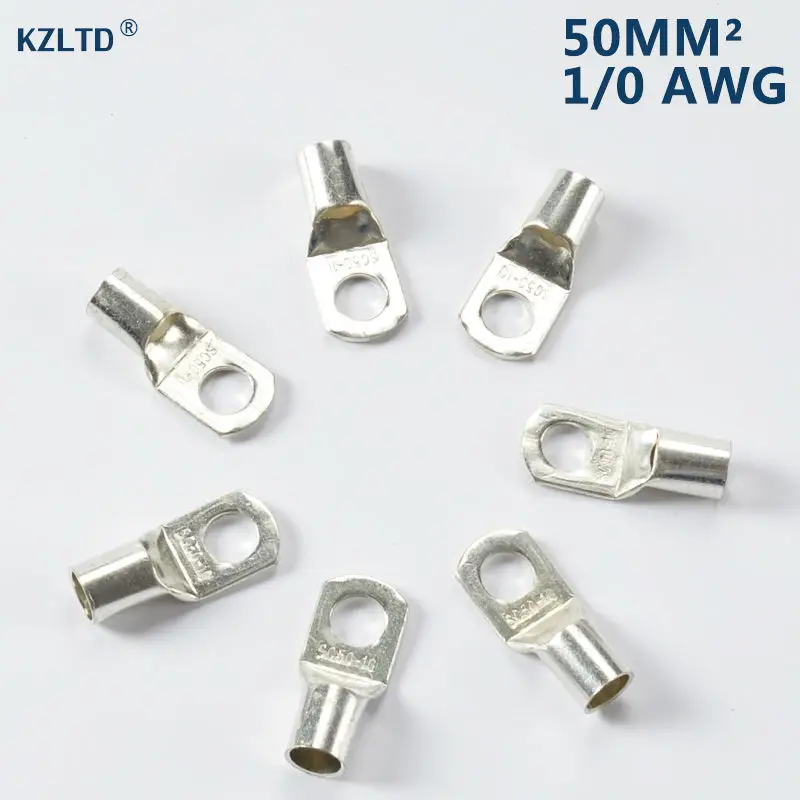 

Lot of 20 Tinned Copper Lug Terminals Compression Connector Type 50mm 1/0 AWG M10 Stud SC50-10