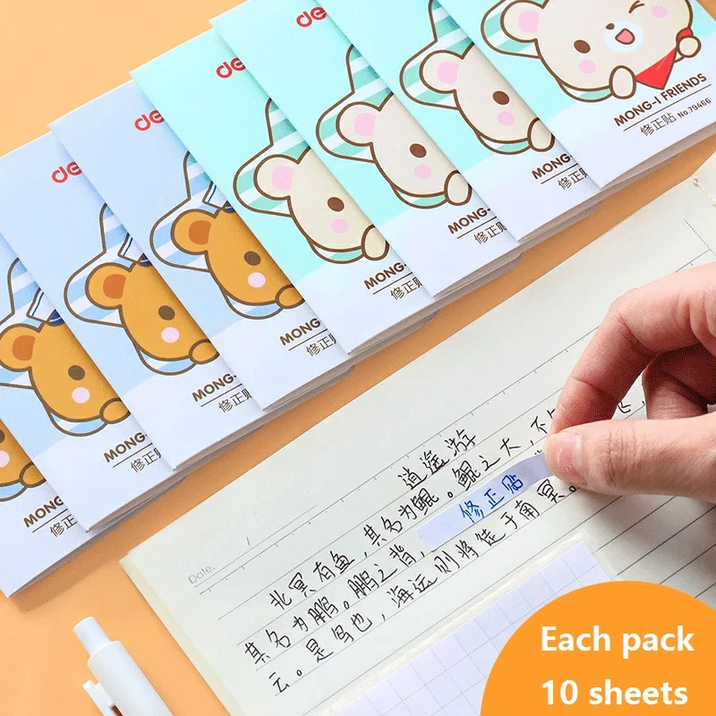 100Sheets Correction Stickers 5 Different Sizes Sticky Paper School