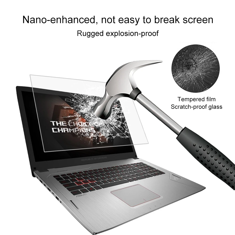 Экран ноутбука HD защитная пленка из закаленного стекла для ASUS ROG GL702VS 17,3 дюймов(Размер: 382,5X215 мм