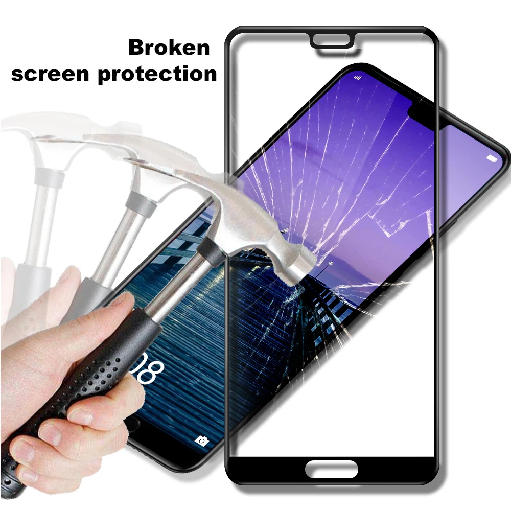 NYFundas Tempered Glass For Huawei P20 Pro P9 Lite P8 2017 Honor 10 Screen Protector 5D Full Cover Film verre tremp Protection (3)