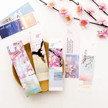 30 шт./упак. Закладка для книги креативные Сакура сезон закладки Бумага зажим книжные маркеры для чтения книг, подарки
