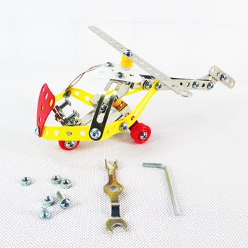 

Zhenwei Plane Block Metal Alloy Assembly Model Apache Aircraft Metal Assembly Varied Building Blocks DIY STEM Educational Toy