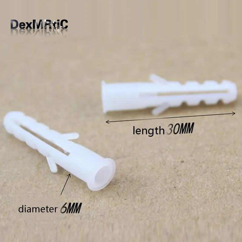 200pcs m6*30mm plastic expansion screws nylon bulge anchor rubber plug