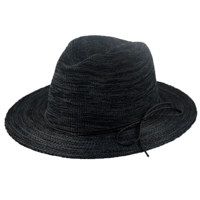CCMHAT Winter Collapsible Fedoras For Men Black Polyester Winter Fedoras For Women Leather Black