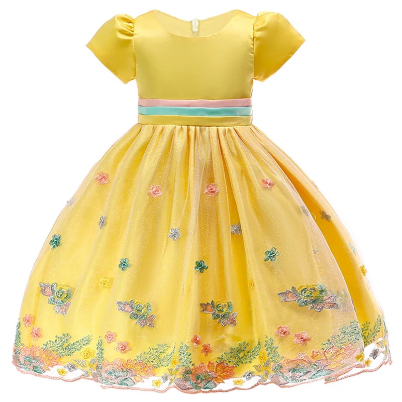 

Berngi Baby Girl embroidery Silk Princess Dress for Wedding party Flower girl dress Kids Dresses for Toddler Children Christmas
