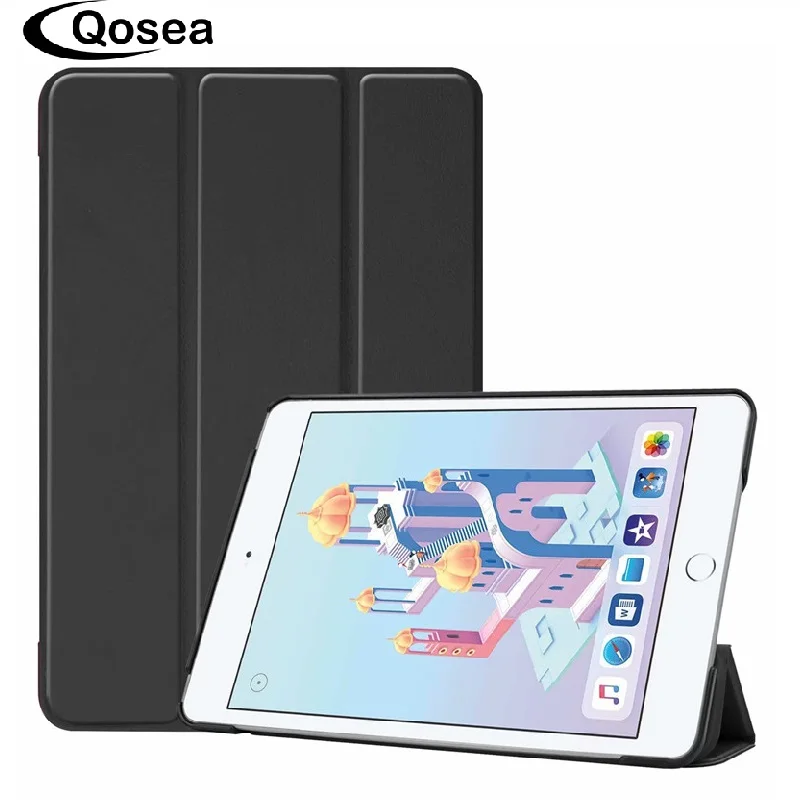 Qosea Роскошный чехол для Apple iPad Mini 5 2019 7,9 дюйма кожаный смарт-чехол с подставкой для Apple мини-планшет, iPad PC Стенд задняя крышка