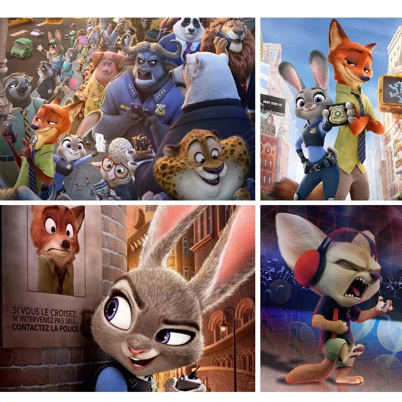

Cartoon Diamond Painting Zootopia Full Square 5d Diy Diamant Painting Animal Fox Diamond Embroidery Rabbit Home Decor Gift X46