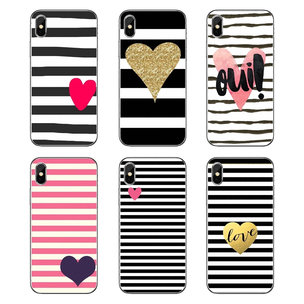 For Huawei P20 Lite Nova 2i 3i 3 GR3 Y6 Pro Y7 Y8 Y9 Prime 2018 2019 Soft Transparent Covers Pink Rose Heart With Stripes Poster |