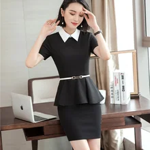 Летние модные женские юбочные костюмы черный блейзер и пиджак комплект рабочая одежда офисный бизнес для женщин одежда с поясом