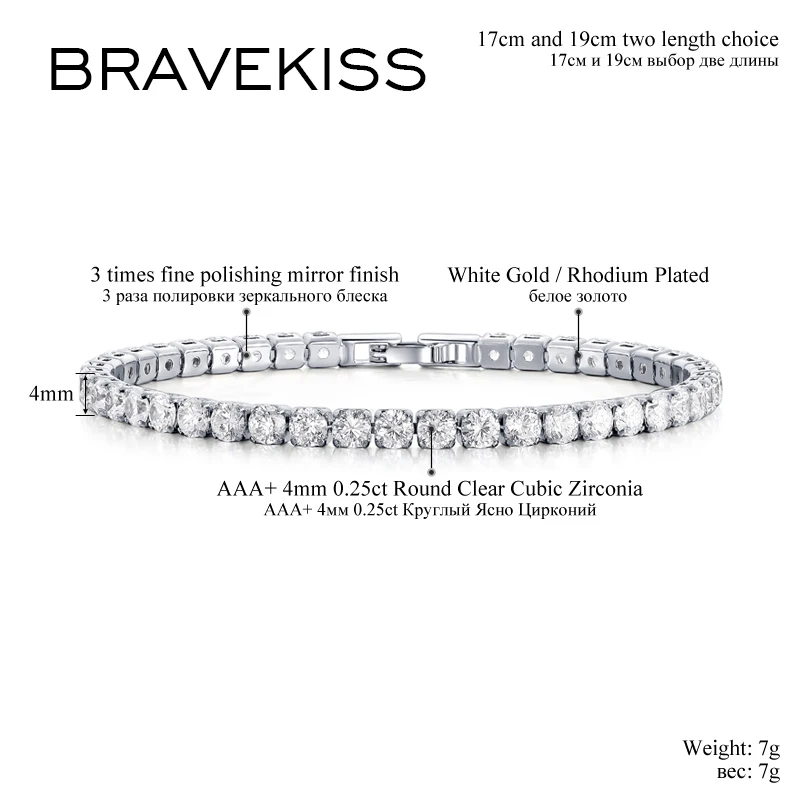 BRAVEKISS 5 цветов модный роскошный браслет из искусственных циркониевых бусин