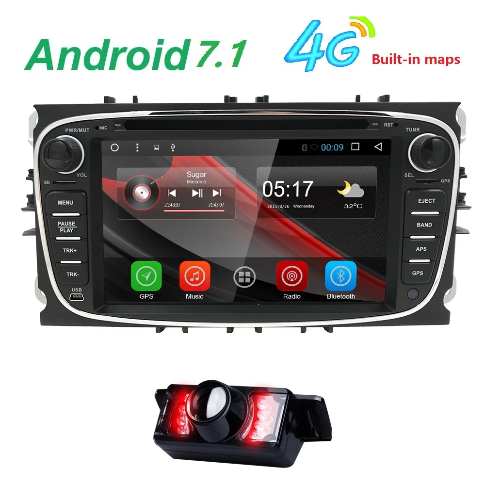 

Capacitive Screen 2din Quadcore Pure Android8.1 CarDVD Navigation for Ford Mondeo S-Max C-max Focus car Radio dvd player WIFI/4G
