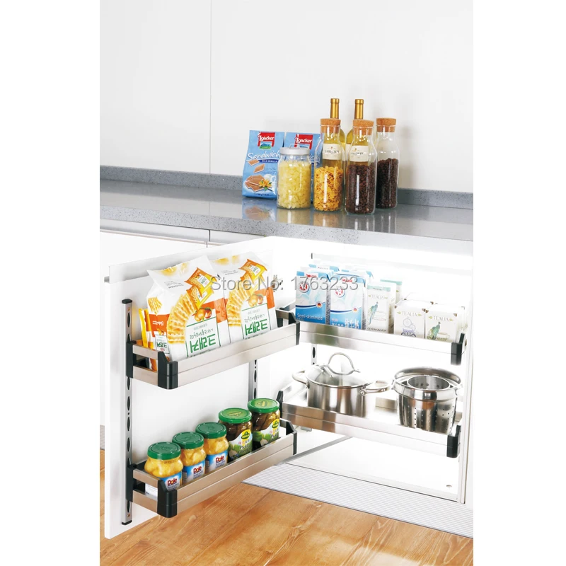 Kitchen Linkage Door Stainless Steel Sliding Basket 450/600mm