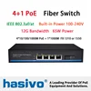 4x1000 м порт RJ45 коммутатор PoE 1x1000 м волоконно-оптический коммутатор Uplink встроенный в мощность AC100V-240V PoE коммутатор оптоволоконный PoE гигабитны... ► Фото 1/3