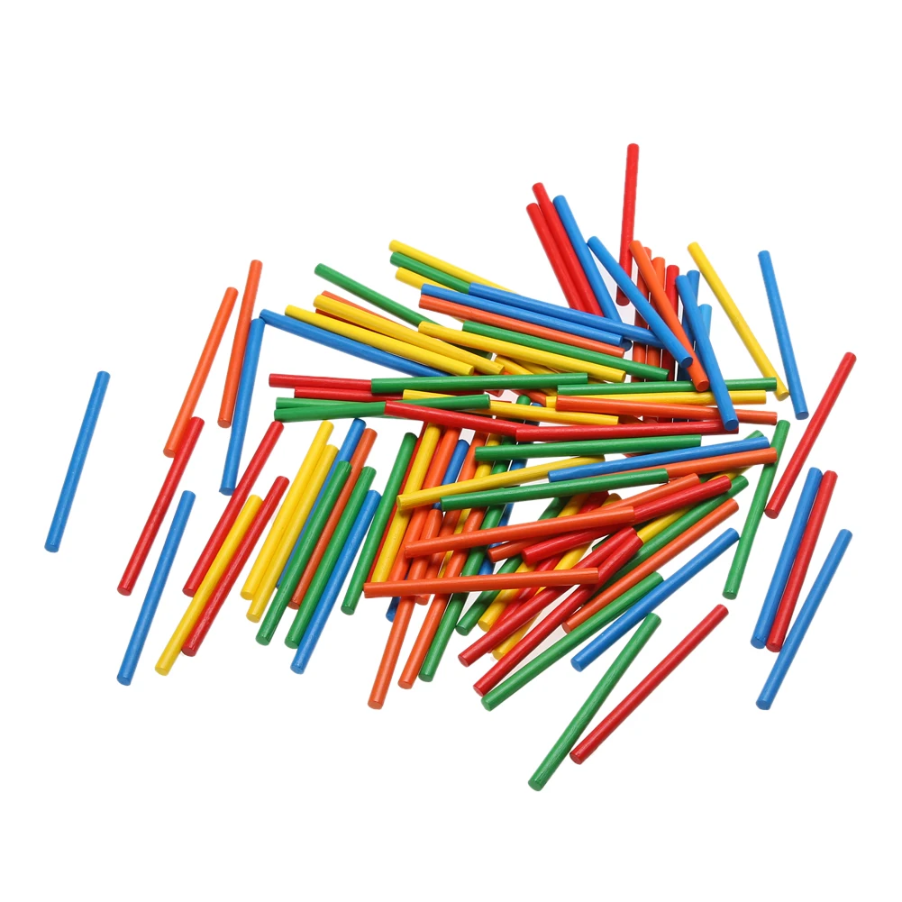 100pcs Colorful Bamboo Counting Sticks Mathematics Montessori Teaching Aids Counting Rod Kids Preschool Math Learning Toy
