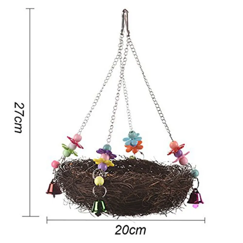 Ручной работы птичья игрушка-гнездо для птиц попугаев игрушка для животных подъем качели птицы игрушки для попугаев jouets oiseaux - Цвет: L