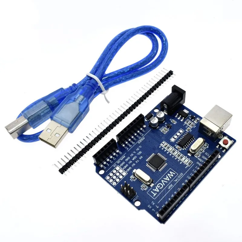 WAVGAT high quality One set UNO R3 (CH340G) MEGA328P for Arduino UNO R3 + USB CABLE ATMEGA328P-AU Development board