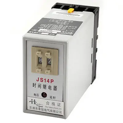 

JS14P 1-99s Range DPDT 2NO 2NC Programmable Time Delay Relay AC 220V