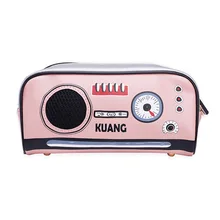 Милые сумки через плечо из искусственной кожи в Корейском стиле для девочек с принтом в виде радио для девочек, Очаровательная сумка и сумка на плечо, F379