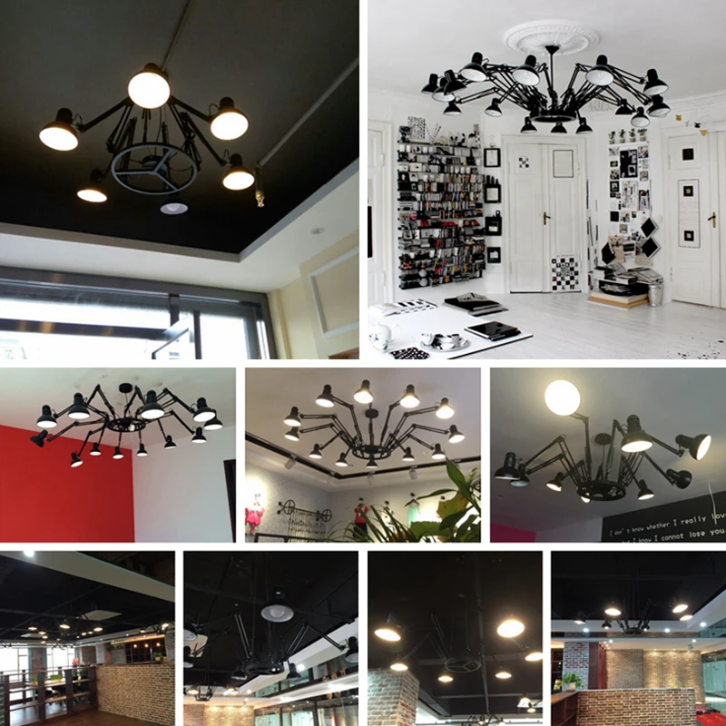 Black Modern American Personality lamp Spider Extendable light Pendant Scalable Lamp Home  Office  Bar Decoration Light Lamp (1)