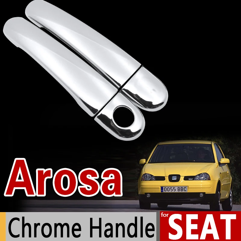 For Seat Arosa 1997 2004 Chrome Handle Cover Trim Set for 2Door 1998