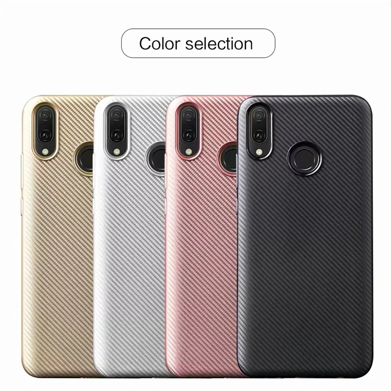 Для Huawei Y9 2019 чехол из углеродного волокна Мягкая силиконовая задняя крышка для Y6