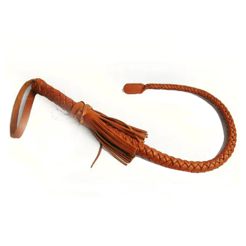 85cm Long Darkkhaki Horse Riding Crops Top Layer Crow Leather Horse