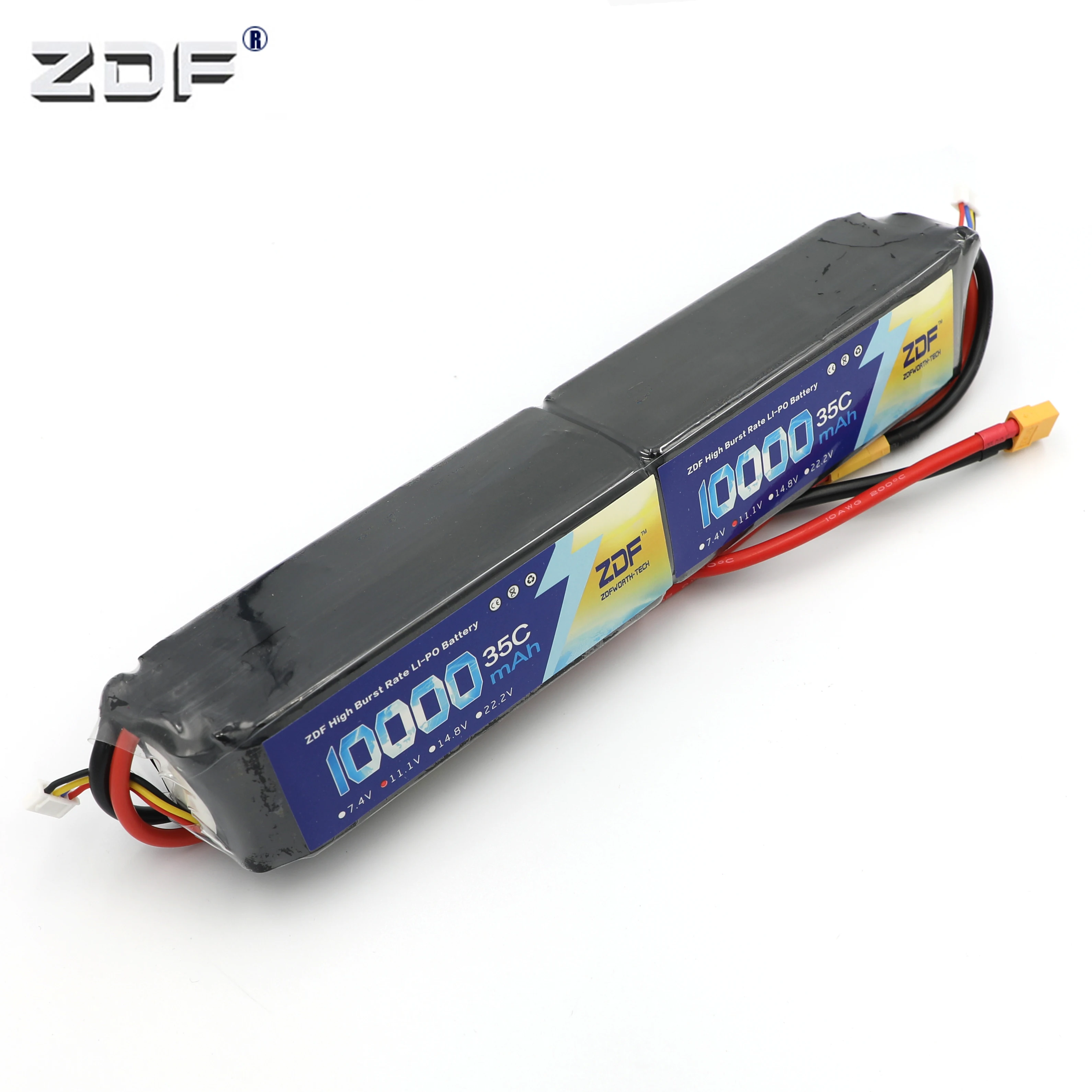 ZDF RC Lipo 6S батарея 22,2 V 10000mAh(2x3 S 11,1 v 10000 mAh) 35C Burst 70C для вертолета радиоуправляемого дрона квадрокоптера Номинальная 5,0/5