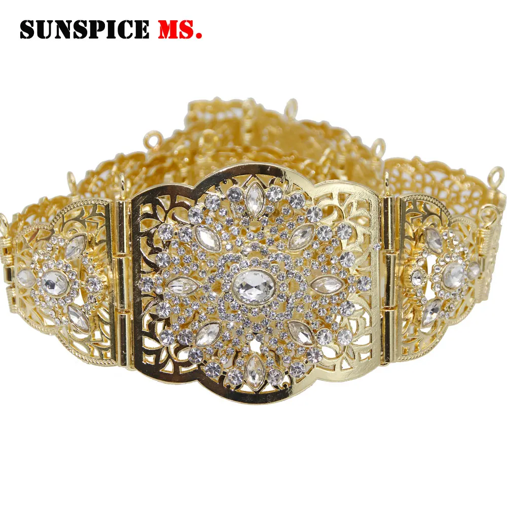 Женский марокканский пояс Sunspicems этническое свадебное платье с кристаллами