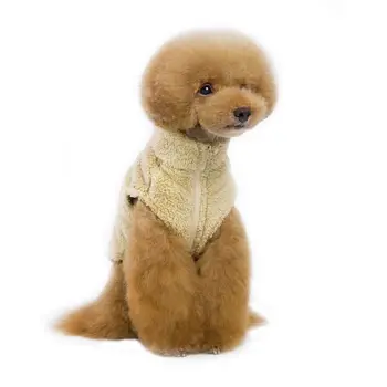 

Pet Autumn And Winter Models Solid Color High Collar Cotton Wool Coat Dog Two Feet Hoodies Teddy Costume Coral Velvet Clothes
