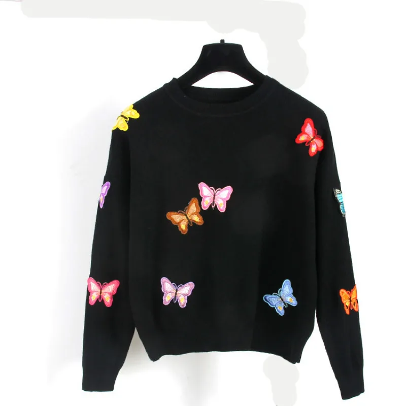 

Women Sweaters And Pullovers Tops New Fall Winter Knitted Sweater Women Luxury Butterfly Warm Casaul Hiqh quality 2018