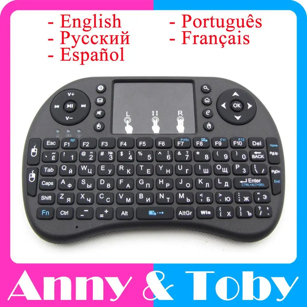 

Raspberry PI 4 wireless Keyboard English/Russian/Spanish/Portuguese/French language 2.4G Air Mouse Touchpad for TV BOX Tablet PC