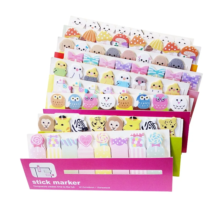 

30 Pack/lot Mini Cute Kawaii Cartoon Animals Memo Pad Candy Sticky Notes Memo Notebook Paper Label Stickers