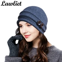 Lawliet Winter Hats for Women Beanies Warm Wool Knitted Hat Ladies Crochet Skullies Beanies Girl Gorro Ski Cap Femme Bonnet