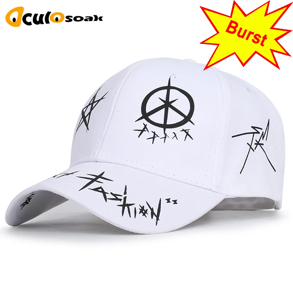 

Fashion brand black and white mosaic graffiti baseball caps unisex adjustable high quality dad hat truck driver Creative hats