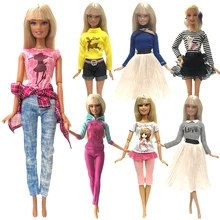 NK 1x Doll Summer Dress Wedding Party Gown Skirt Daily Casual Wear Clothes for Barbie Doll DIY Accessories Baby Girl Toy A6 JJ