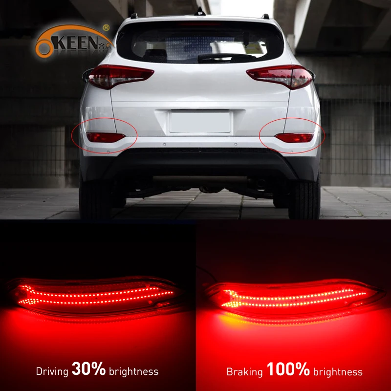 OKEEN 2pcs 12V Tail Light for Hyundai Tucson 2015 2016 2017 LED Rear