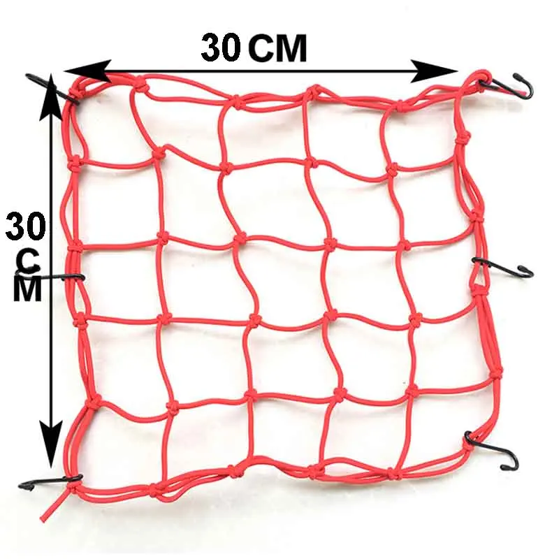 30*30 см, мотоциклетный шлем, багажная сетка, 6 крючков, для мотокросса, топливный бак для хранения и переноски, сумки, багаж, разное, эластичная сетка - Цвет: Красный