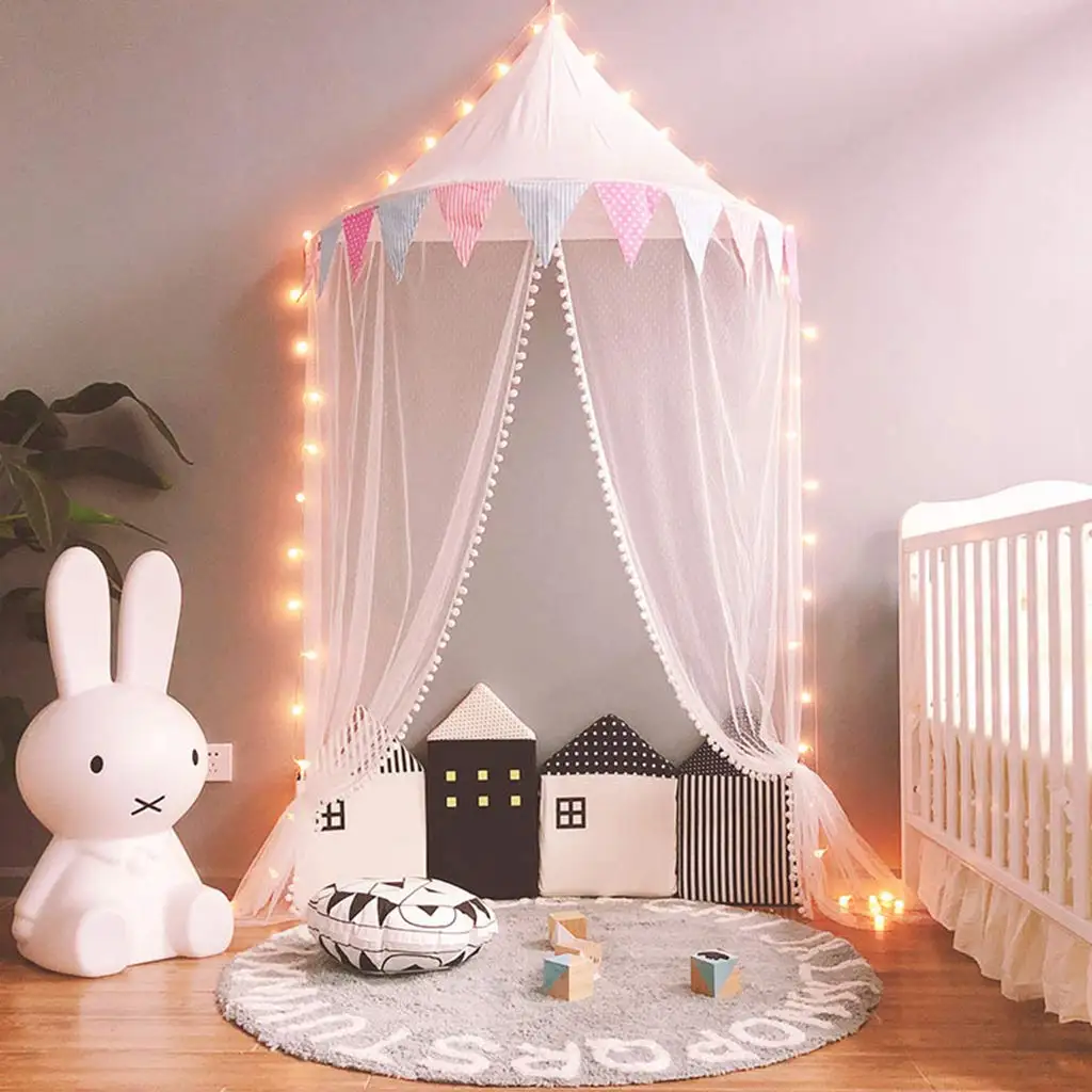 

Hung Dome Mosquito Net Anti-Insect Protection for Crib Kids Baby Bed Hanging Princess Game Tent Canopy Playhouse Decoration