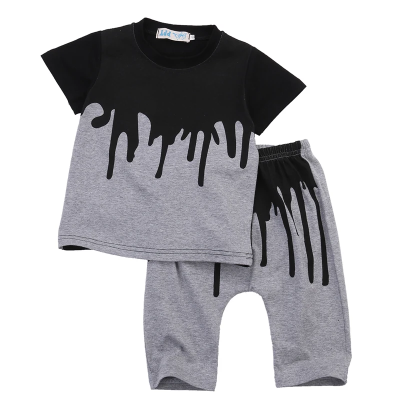 

2pcs Newborn Toddler Infant Baby Boy Clothes Short Sleeve T-shirt Tops Long Pants Outfits Clothing Set