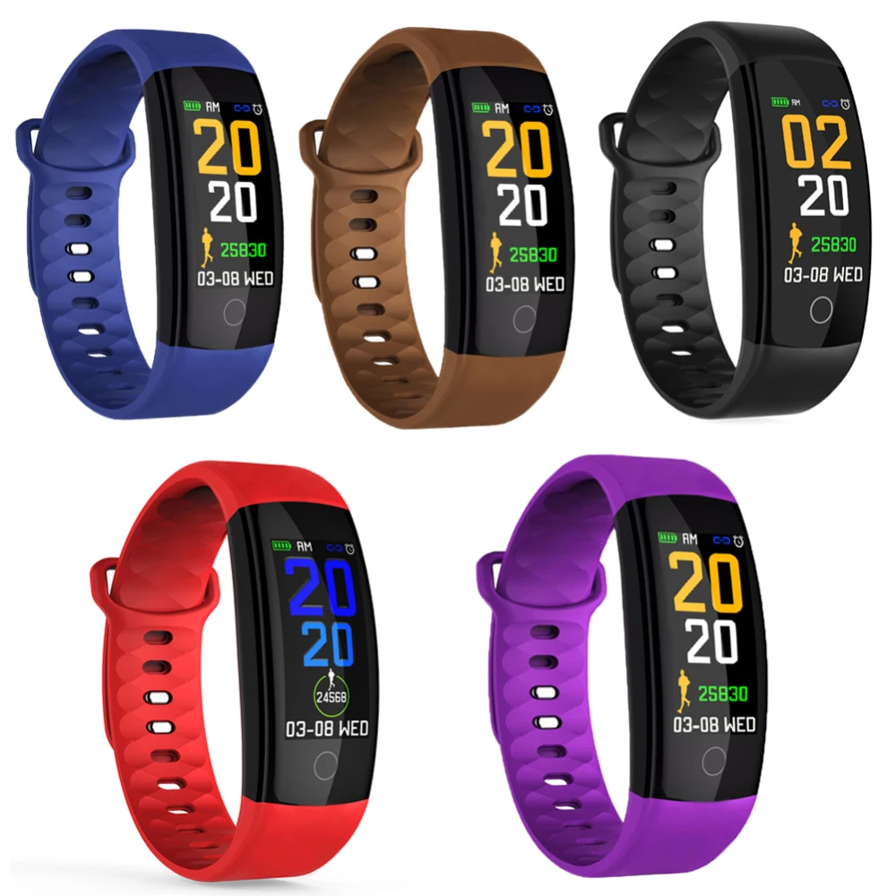 

New Men Women Color-screen IP67 Waterproof blood pressure Monitor sports Heart Rate Smart Band Fashion Smart Fitness Bracelet