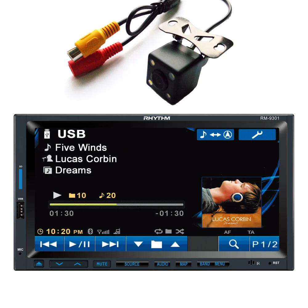

Free Rear Camera Car 2DIN 7" Universal Car Stereo MP4 Player 12V Car MP5 Audio Bluetooth/hands free/USB/Remote Control CW9301