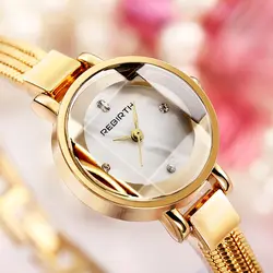 Montre Femme Rose золотые часы Для женщин Мода Сталь женские часы Relogio Feminino Кварцевые наручные часы Роскошные простой часы 2018