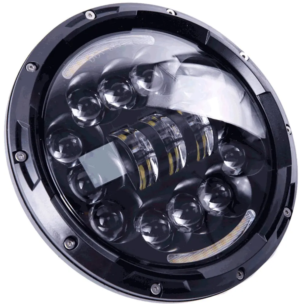 7 Inch 90 W moto rcycle светодиодный фар угол глаза с поворотов Halo DRL для Harley Davidson moto Wrangler JK