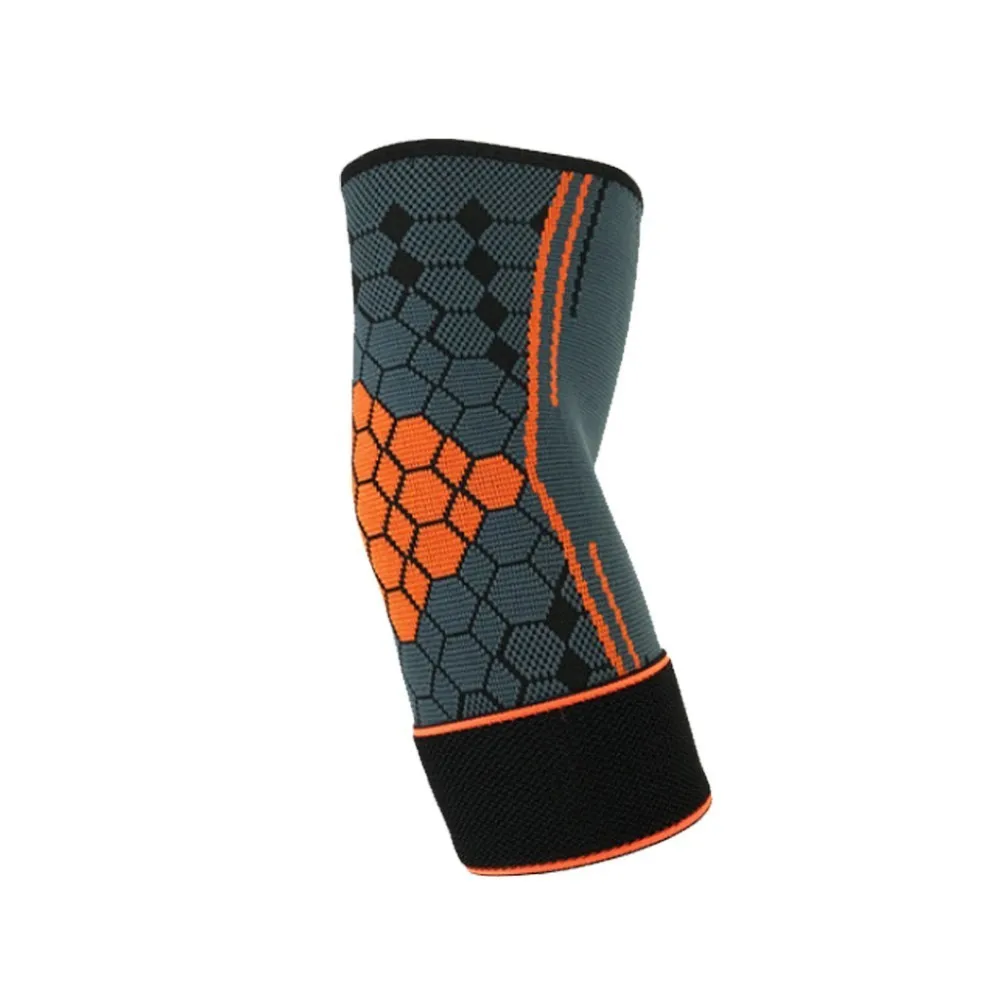 REXCHI 1 шт. спортивный налокотник для поддержки под давлением Баскетбол Волейбол Фитнес Безопасность Защитное снаряжение Регулируемый эластичный бандаж - Цвет: Оранжевый