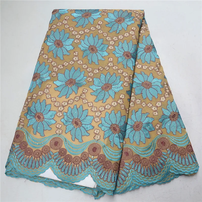 

Cotton Swiss Voile Lace Fabric High Quality With Stones Swiss Voile Lace In Switzerland 2019 African Tulle Lace Labric PSA658-3