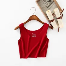 Корея Весна Лето движение половина супер короткий жилет Качество Чистый хлопок женский жилет и яркие цвета